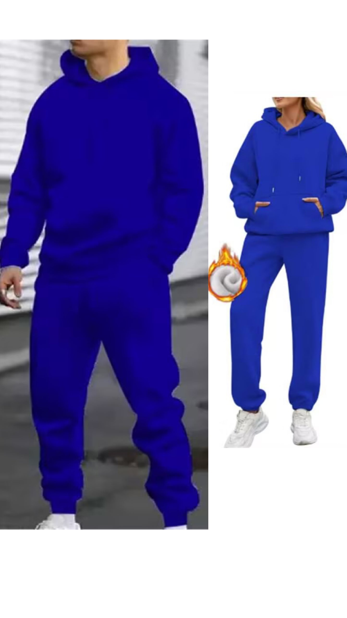 Men’s Solid Colour Hoodie and Jogger Tracksuit