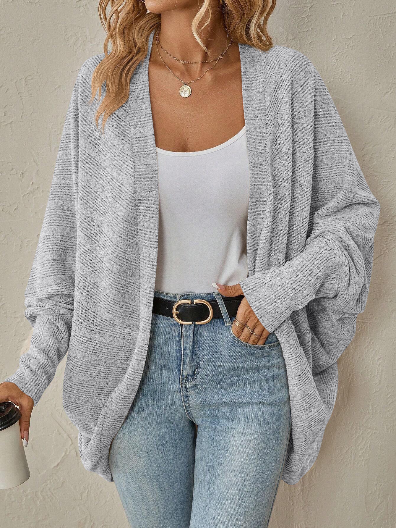 Women's Longline Knitted Open-Front Cardigan