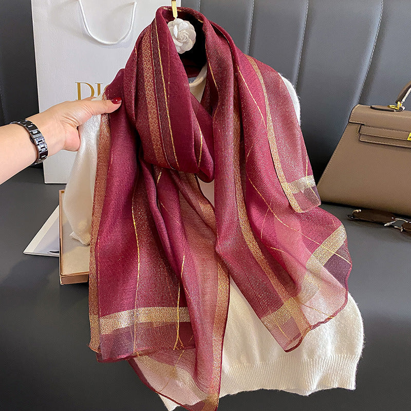 Women's Solid Color Double-Sided Scarf β Lightweight for Spring, Summer & Autumn
