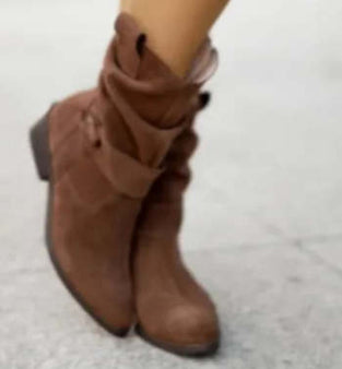 Trendy Women’s Winter Boots – INS Suede Zipper Pointed-Toe Design