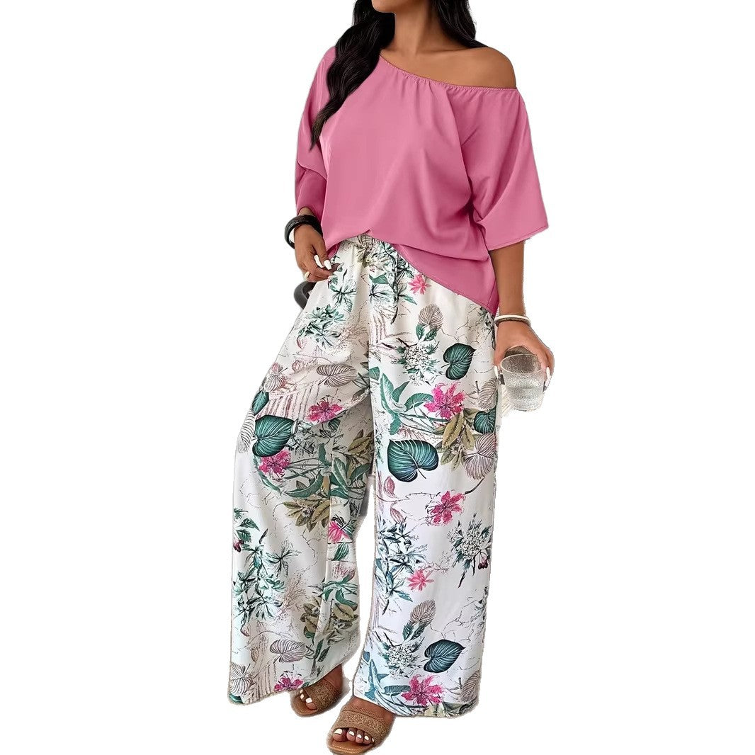Women’s Vacation-Style Wide-Leg Pants with Top