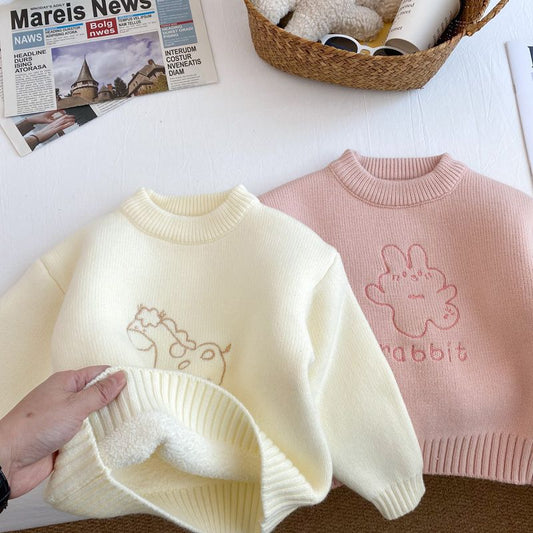 Girl's  Fleece Sweater - Warm Winter Pullover