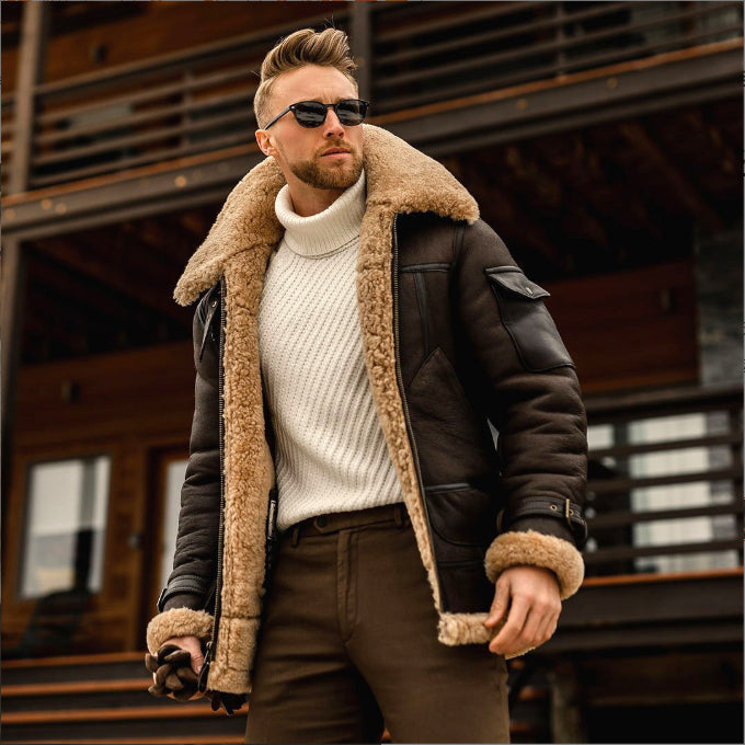 Men's Military Style Winter Jacket – Warm Fleece Army Coat