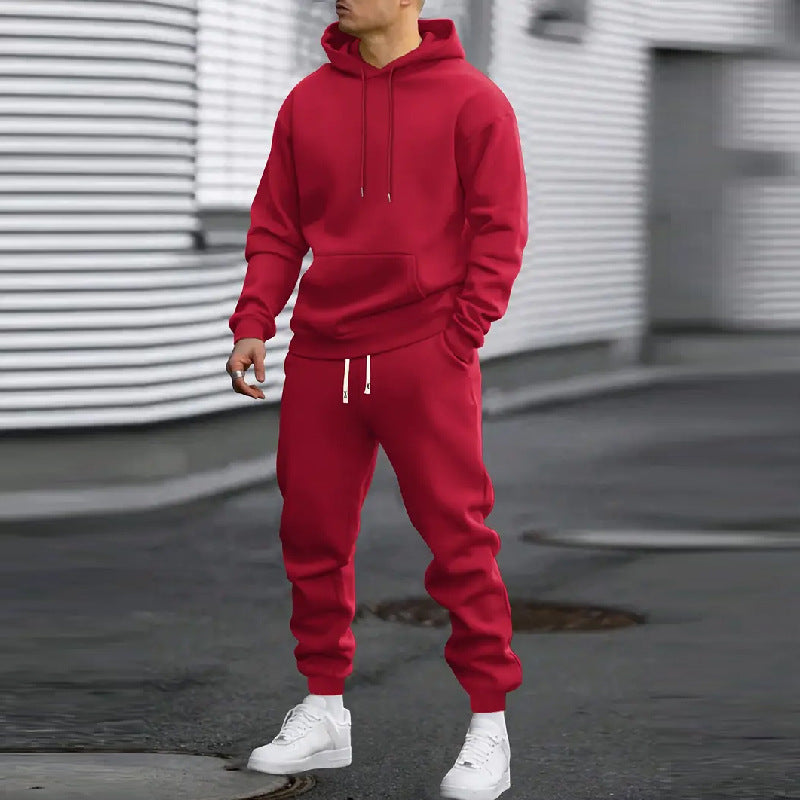 Men’s Solid Colour Hoodie and Jogger Tracksuit