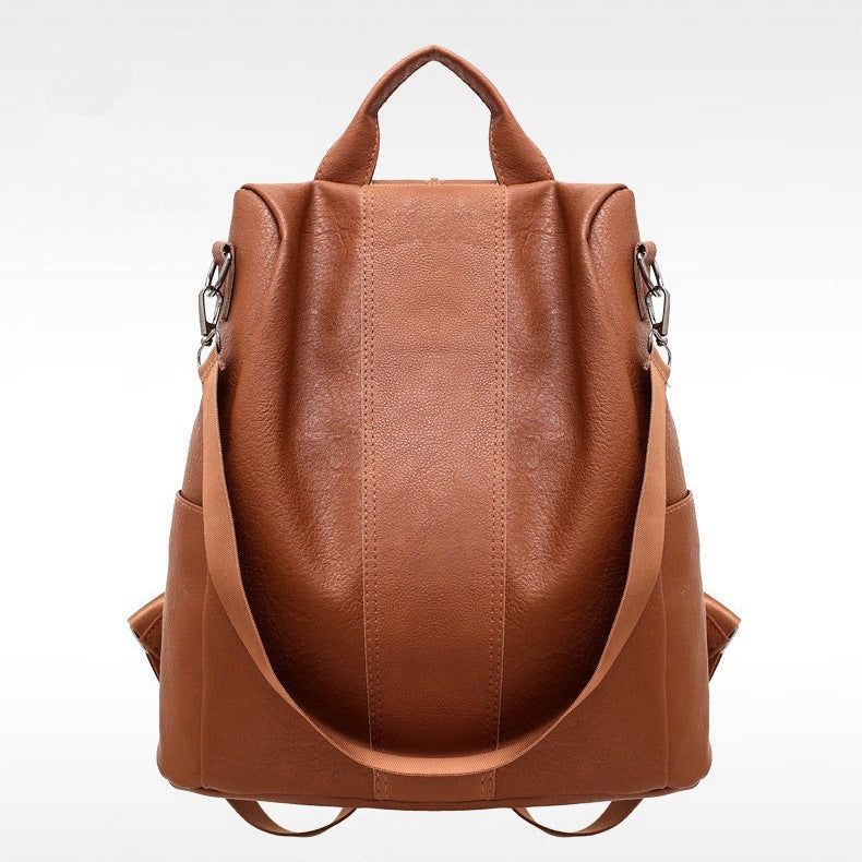 Women’s Casual Backpack – Solid Color Spacious Design