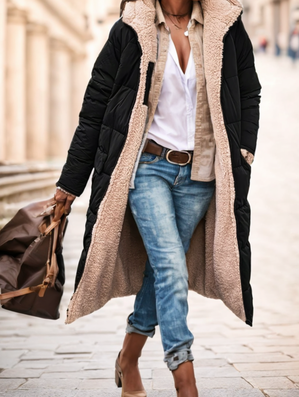 Women’s Classic Plain  Cotton-Padded Winter Jacket