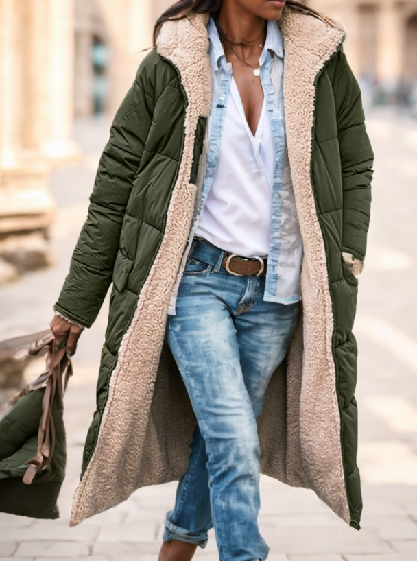 Women’s Classic Plain  Cotton-Padded Winter Jacket