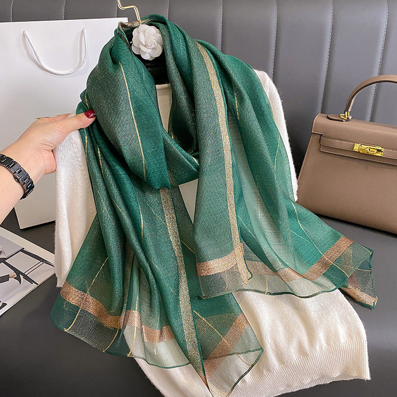 Women's Solid Color Double-Sided Scarf – Lightweight for Spring, Summer & Autumn