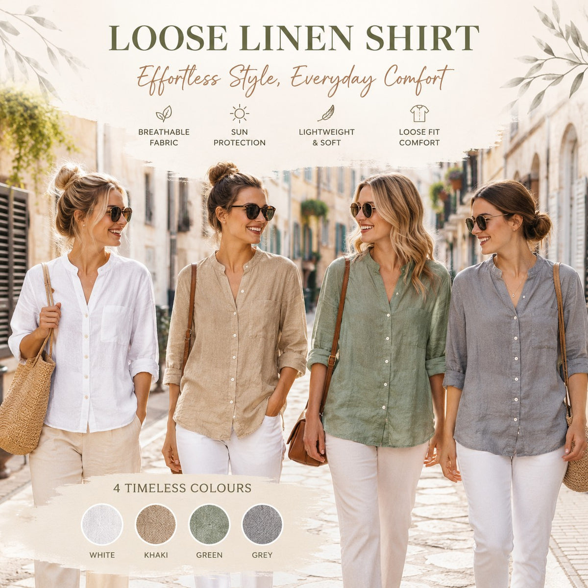 Women's Loose Cotton / Linen Shirt