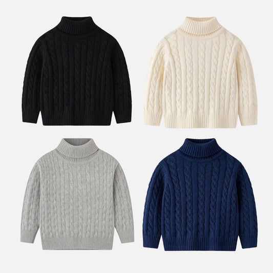 Turtleneck Base-Layer Knit Sweater -  Kids