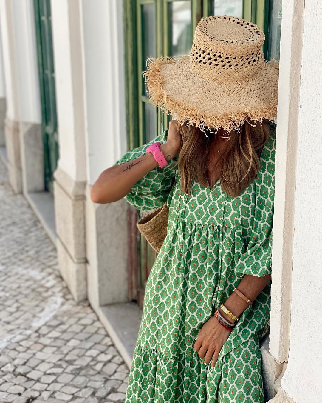 Women’s Vintage Printed Bohemian Maxi Dress – V-Neck Short Sleeve Summer Wear