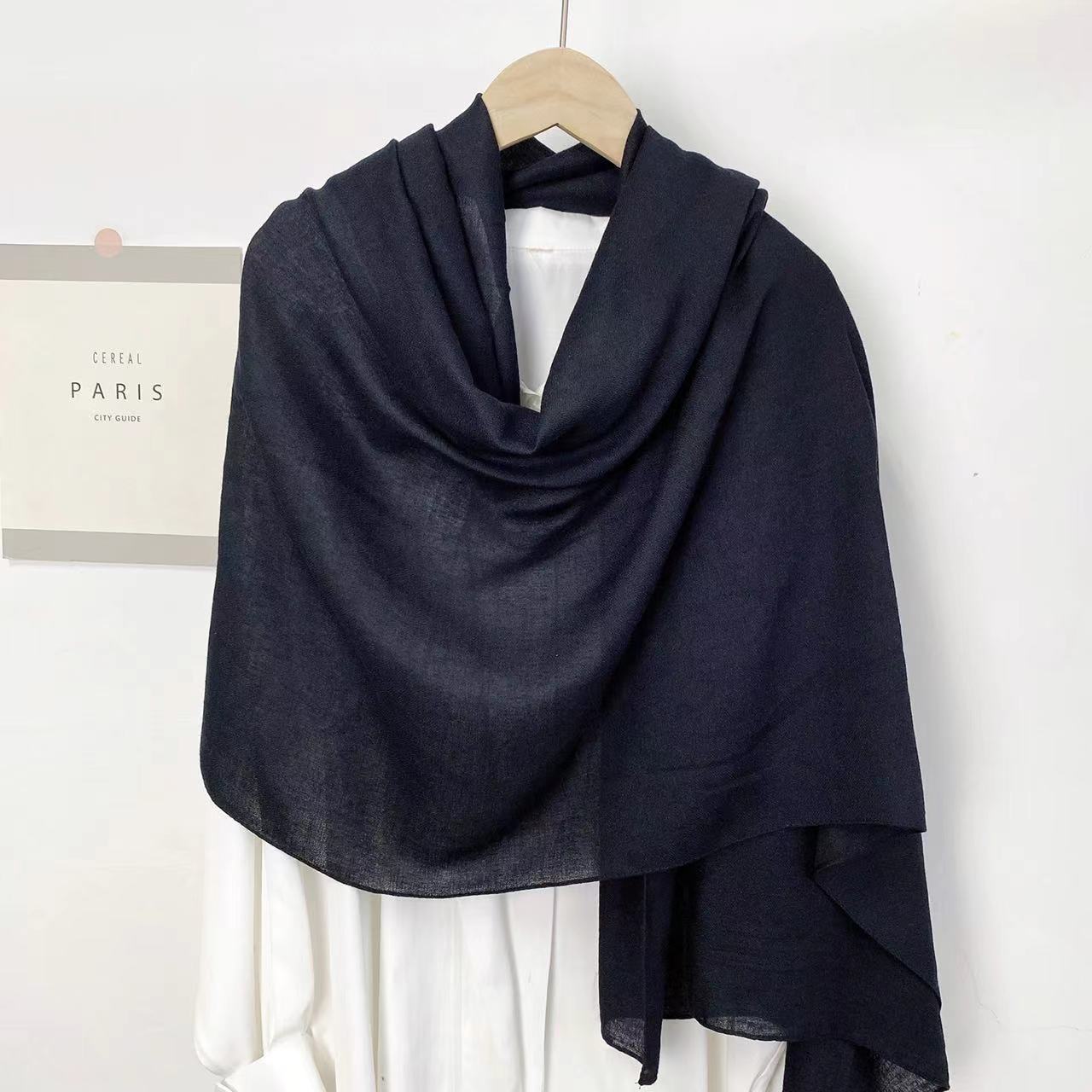 Classic Monochrome Long Shawl Scarf – Soft, Warm & Timeless Style