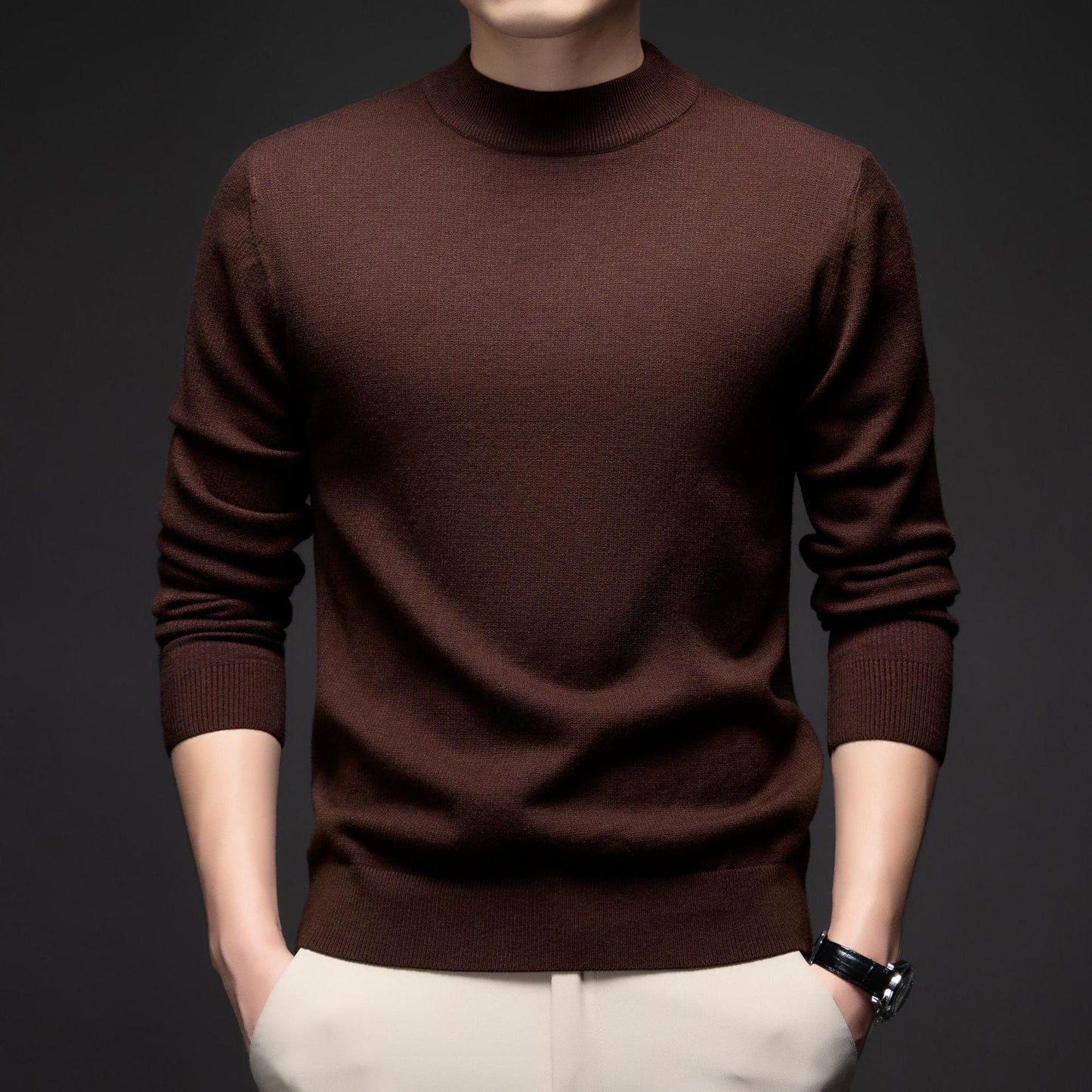 Men's Solid Colour Slim Fit Sweater