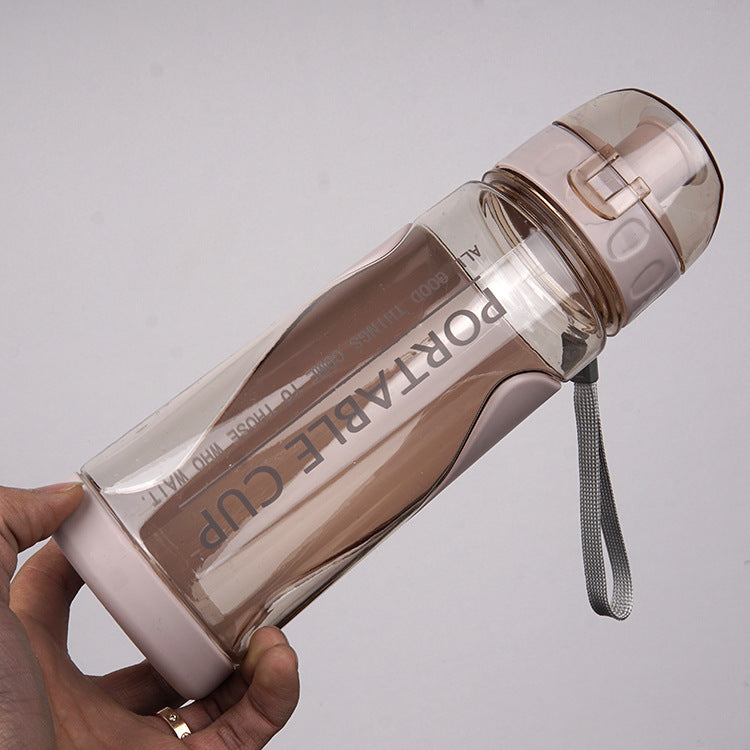 Double-Wall Insulated Portable Water Bottle -  570ml Leakproof Plastic Travel Bottle