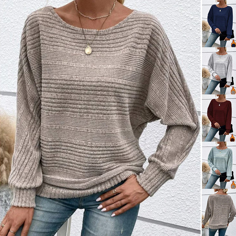 Women’s Batwing Long-Sleeve Round Neck Top