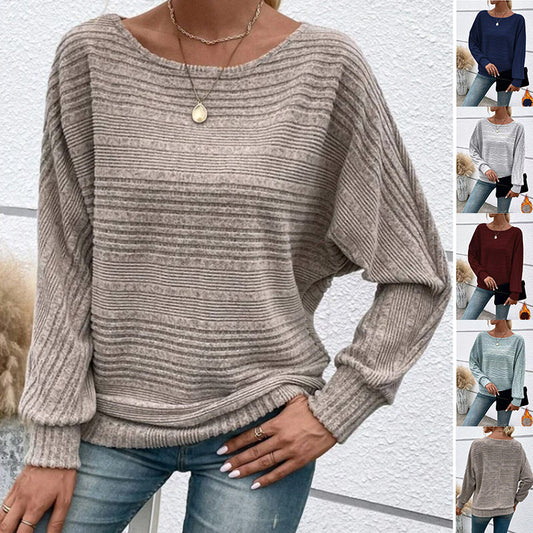 Women’s Batwing Long-Sleeve Round Neck Top