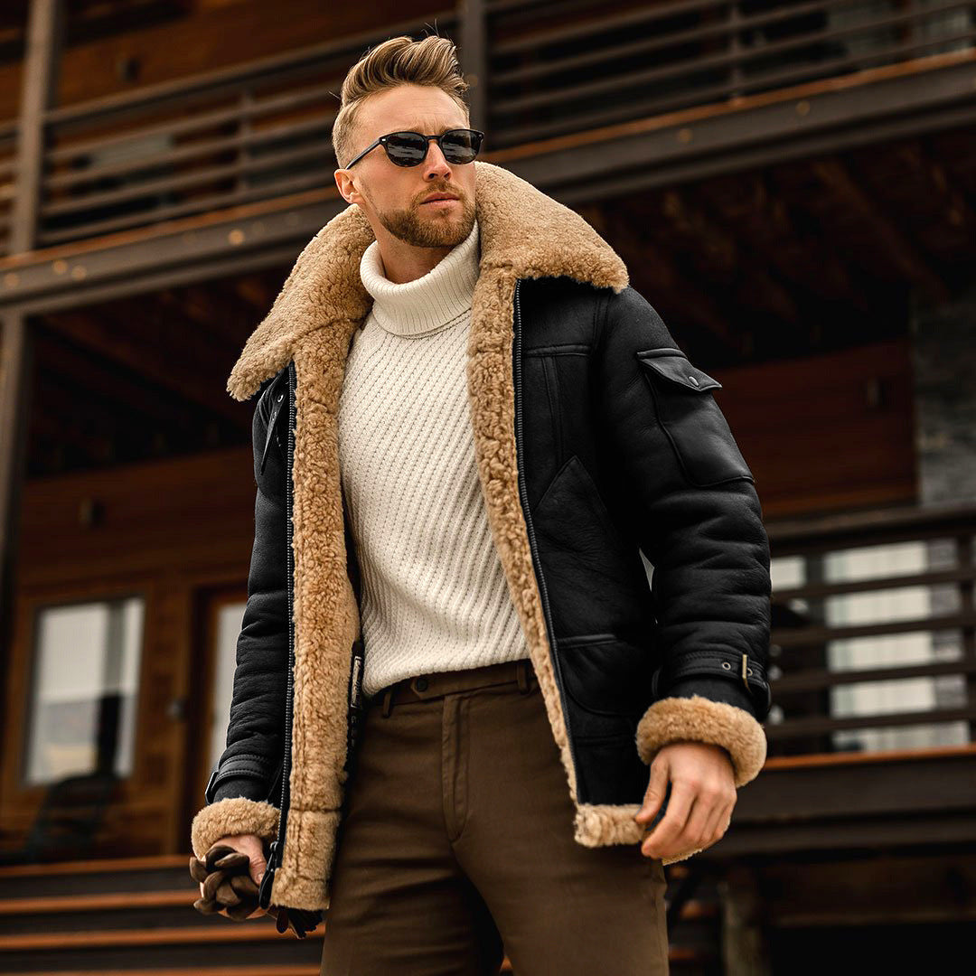 Men's Military Style Winter Jacket – Warm Fleece Army Coat