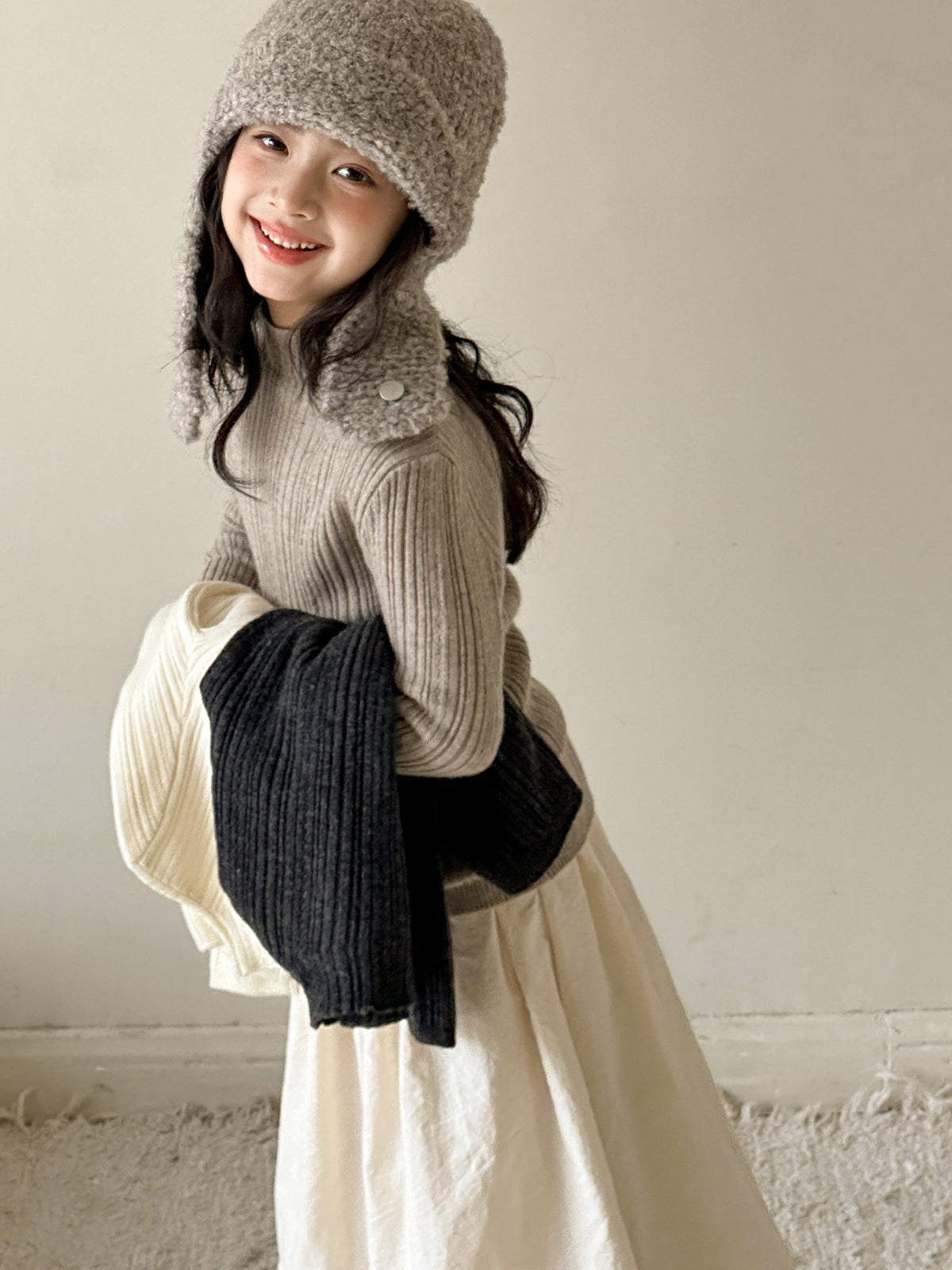 Girl's Half Turtleneck Cotton Sweater