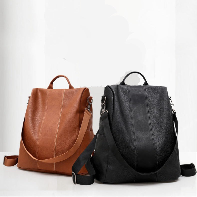 Women’s Casual Backpack – Solid Color Spacious Design