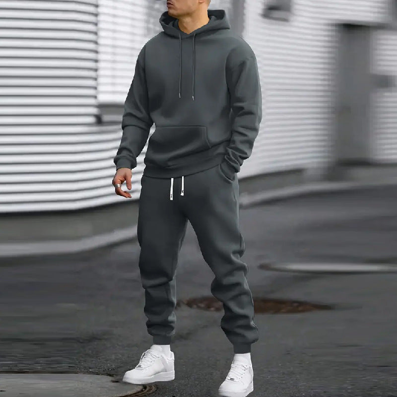Men’s Solid Colour Hoodie and Jogger Tracksuit