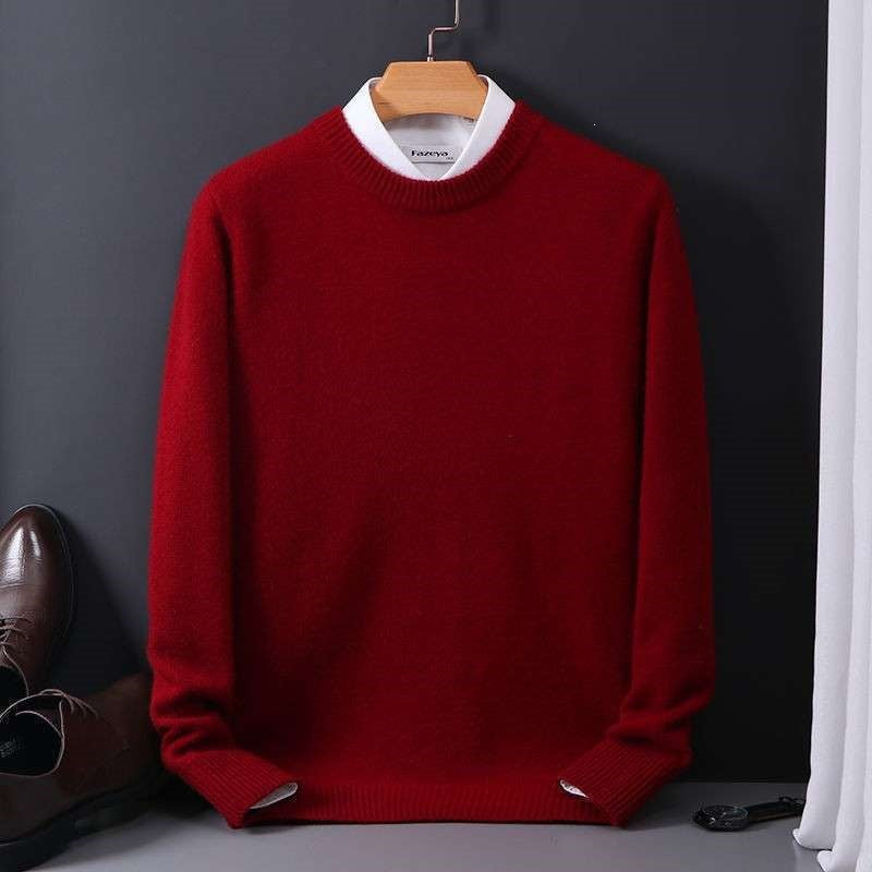 Men's Round Neck Knitted Sweater ? Casual Warm Top