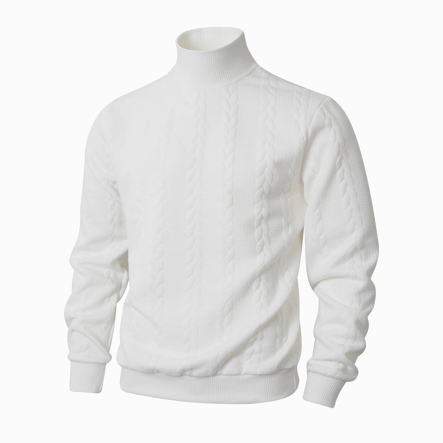 Men?s High-Neck Jacquard Knit Sweater