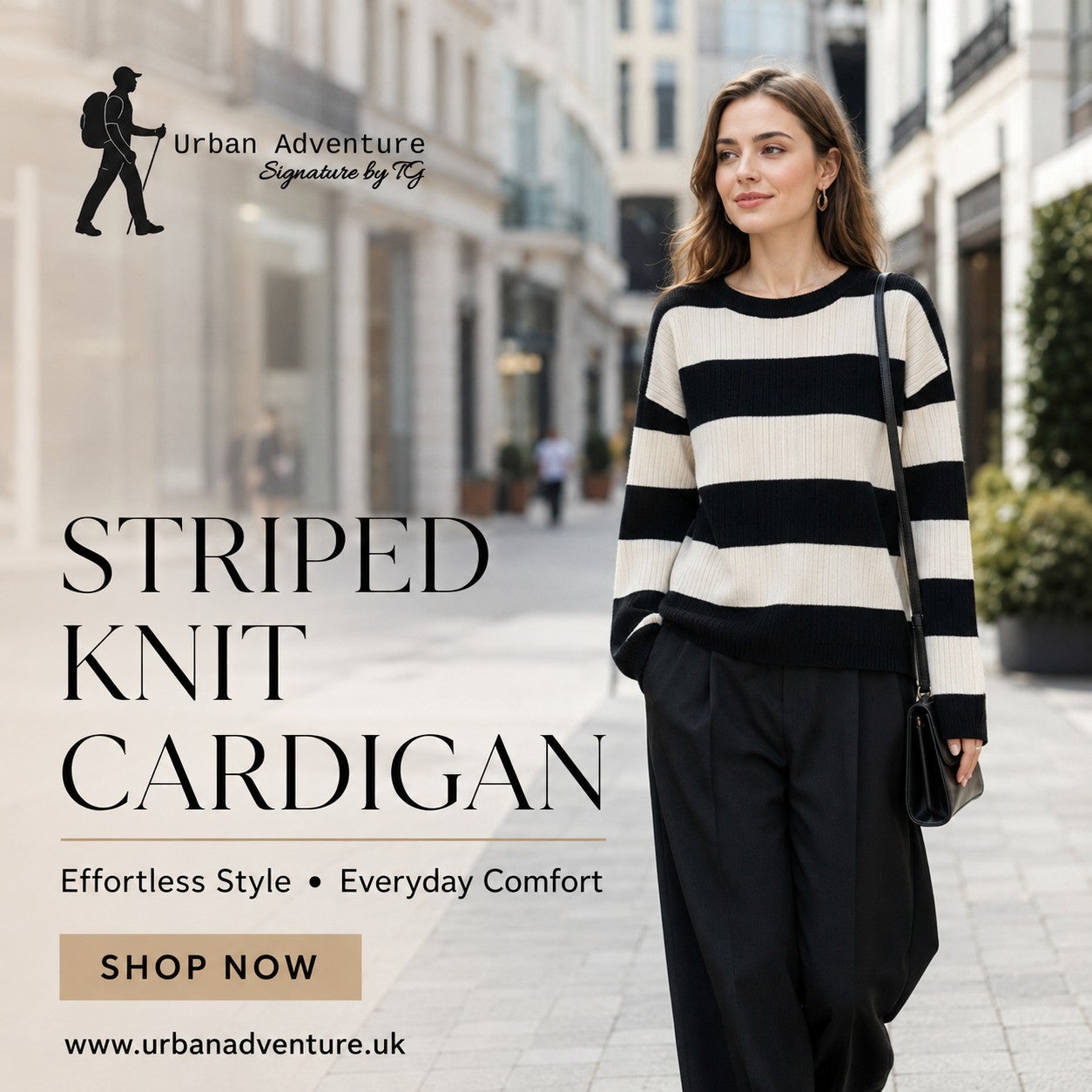 Women's Vertical Striped Knit Cardigan