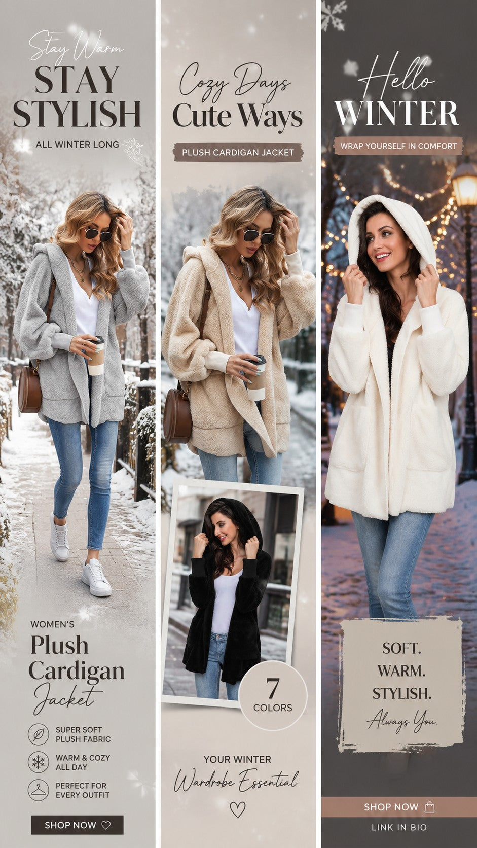 Women’s Winter Plush Cardigan Jacket