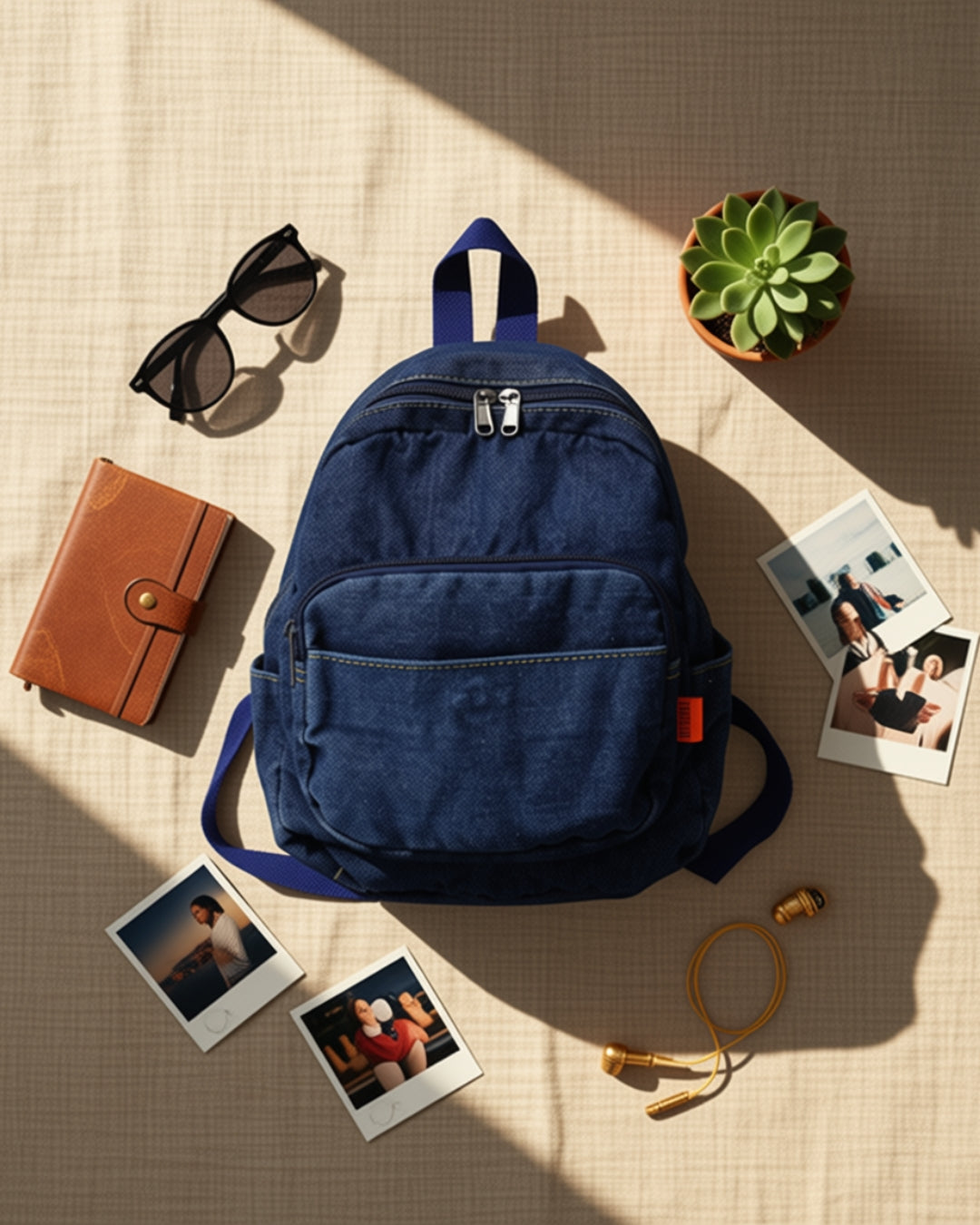 Women's Washed Denim Canvas Backpack | Casual Everyday Travel - School Bag