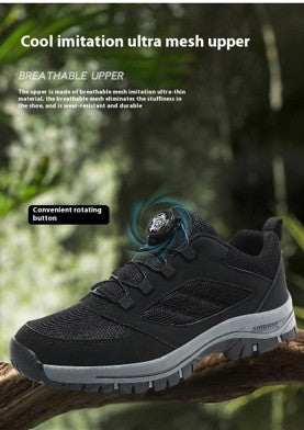 Men's Black Breathable Work Training Shoes – Lightweight Comfort Sneakers