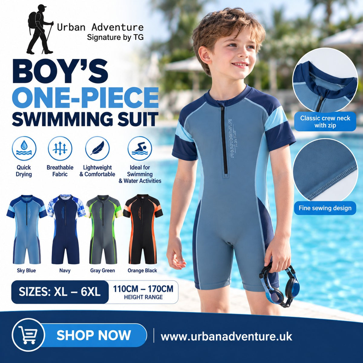 Boy's One-Piece Swimming Suit
