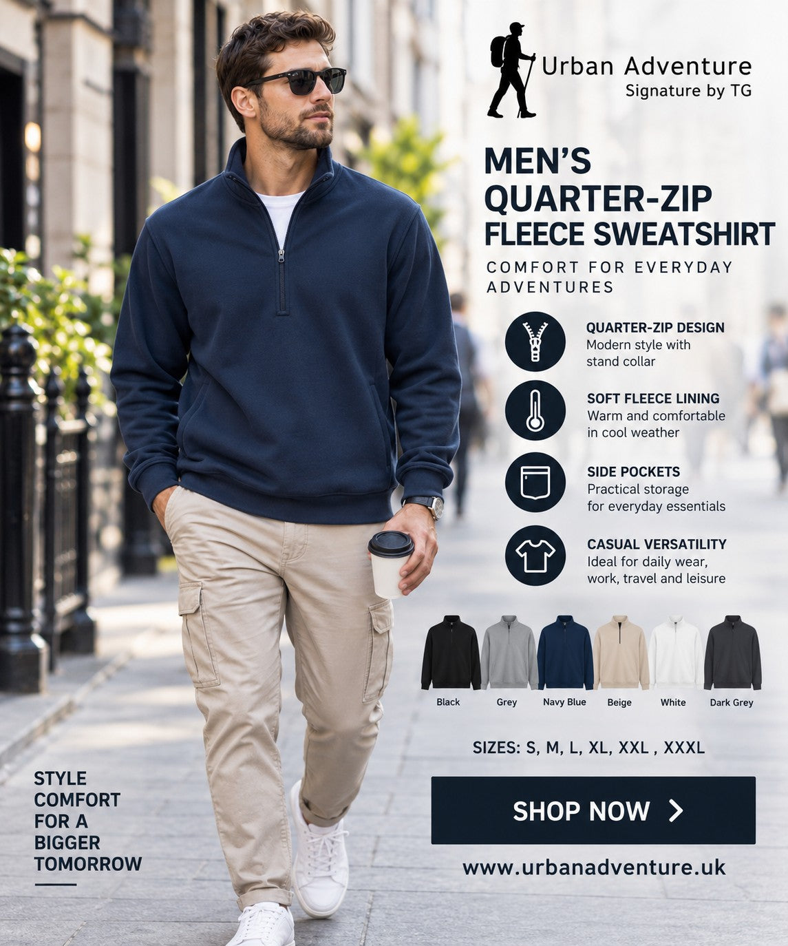 Men's Quarter-Zip Fleece Sweatshirt