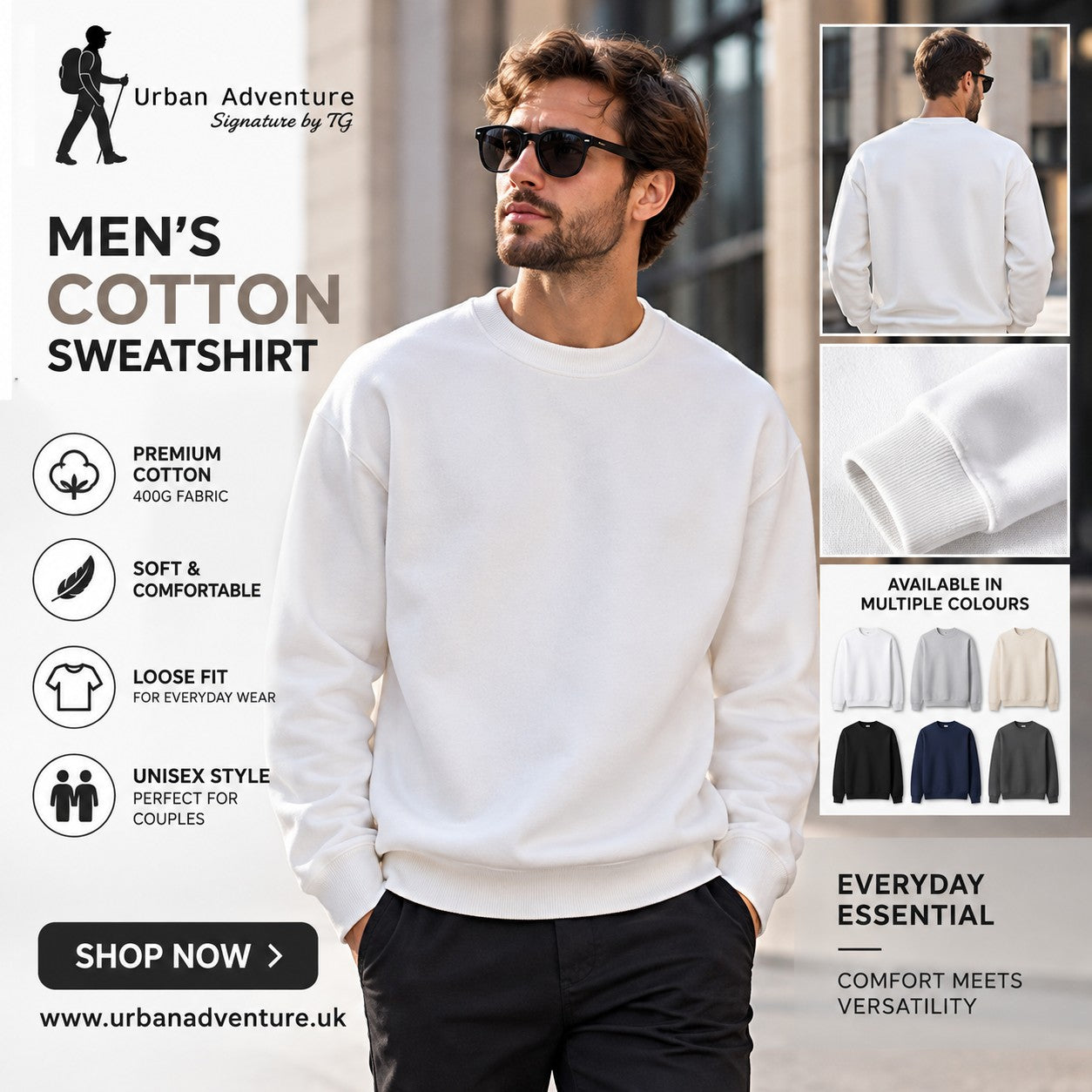 Cotton Round Neck Sweatshirt.