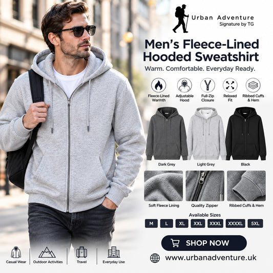 Men's Fleece-Lined Hooded Sweatshirt