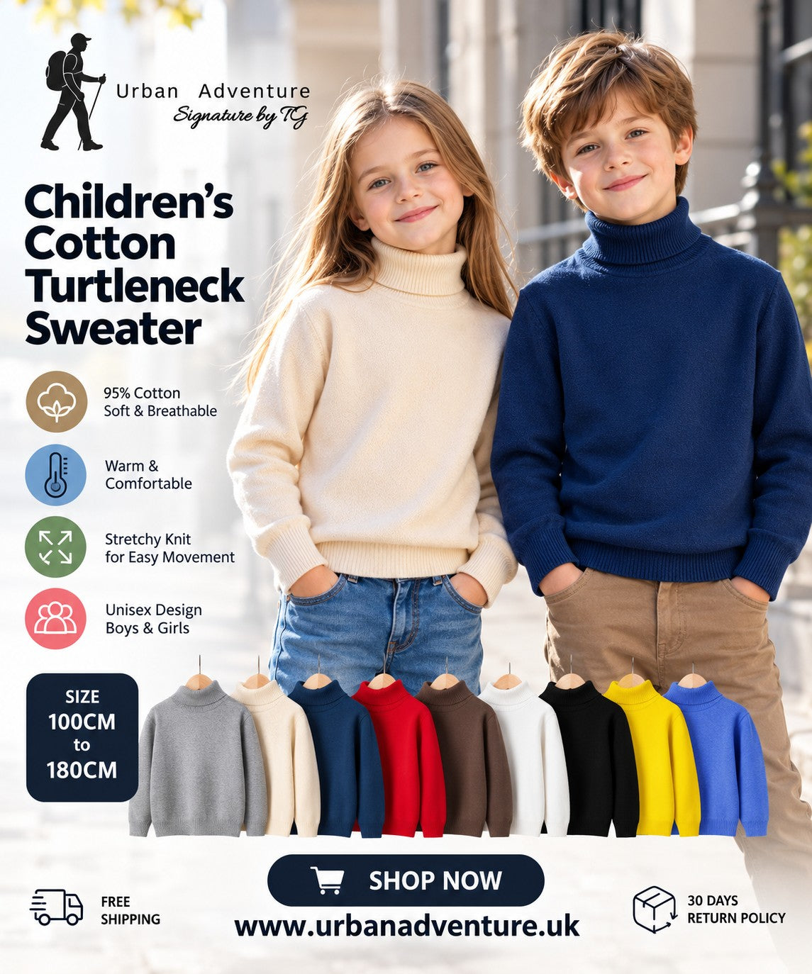 Children?s Cotton Turtleneck Sweater