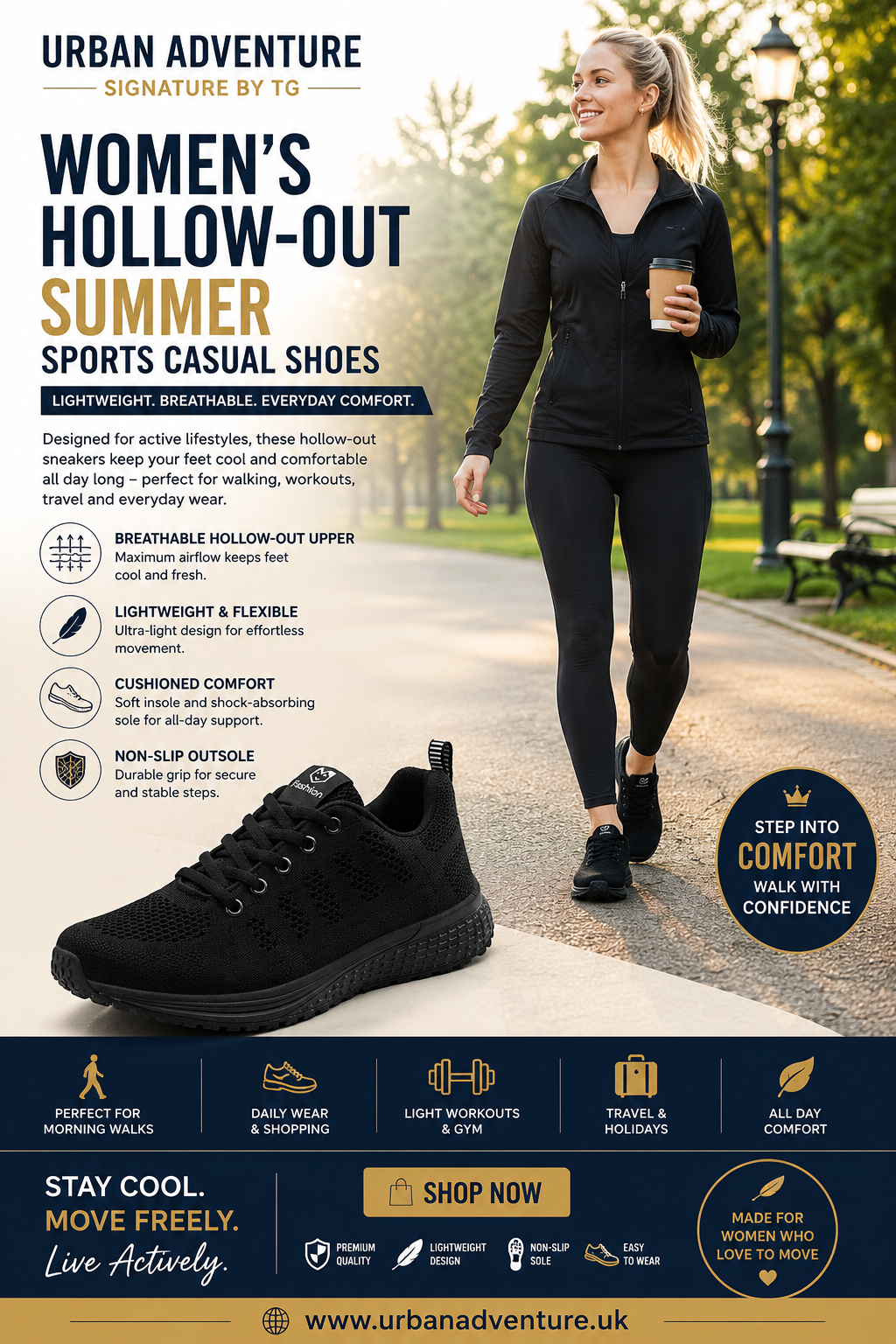 Women's Hollow-Out Summer Sports Casual Shoes.