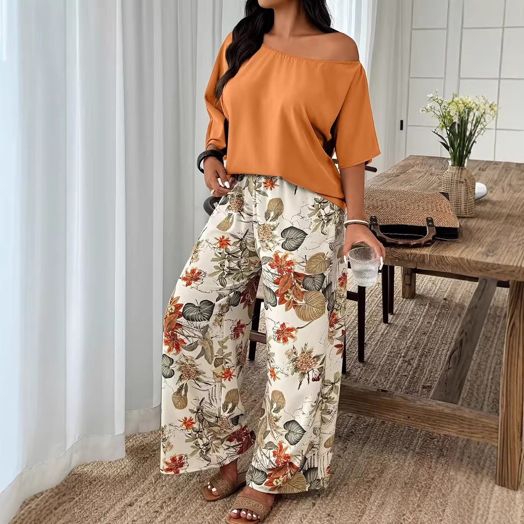 Women’s Vacation-Style Wide-Leg Pants with Top