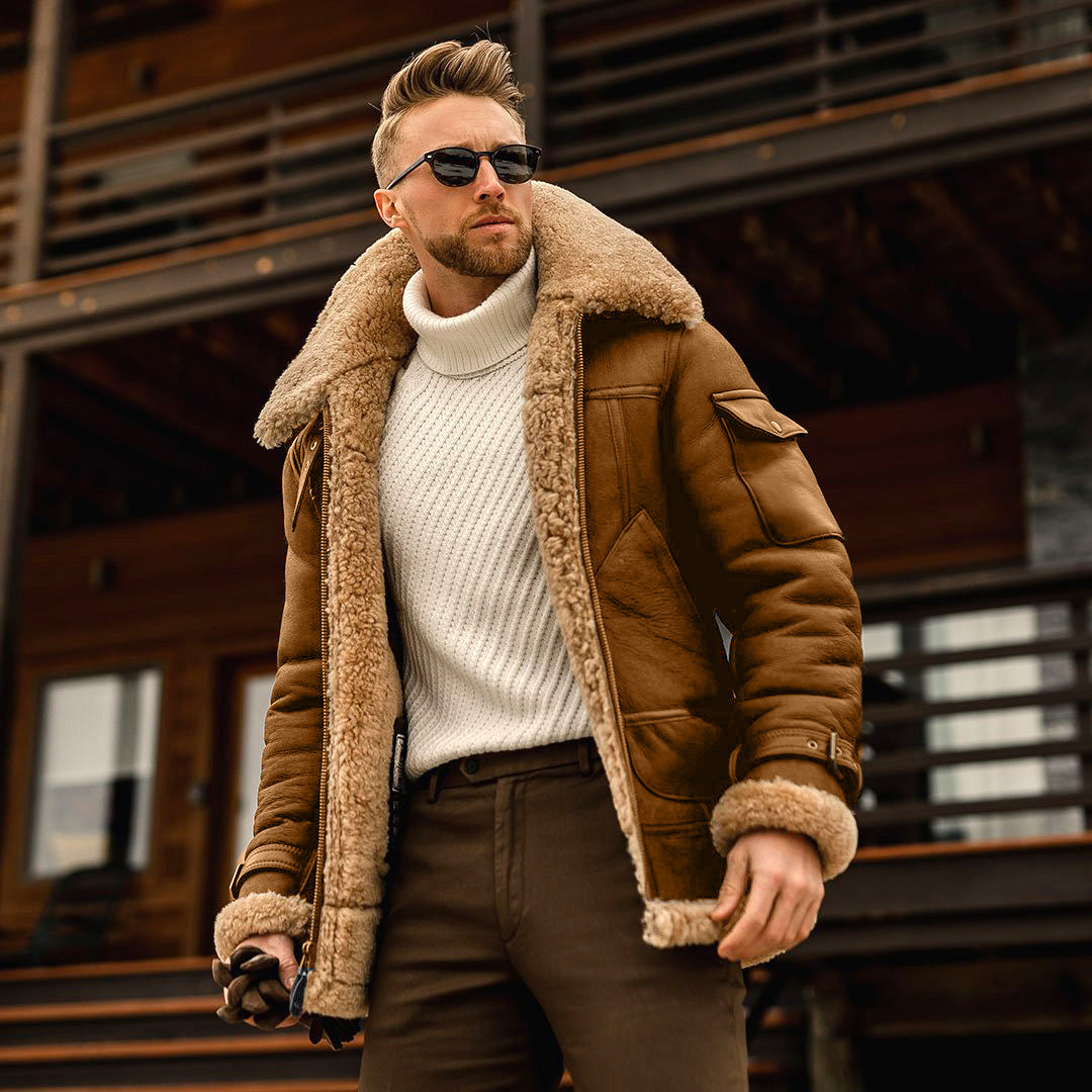 Men's Military Style Winter Jacket – Warm Fleece Army Coat