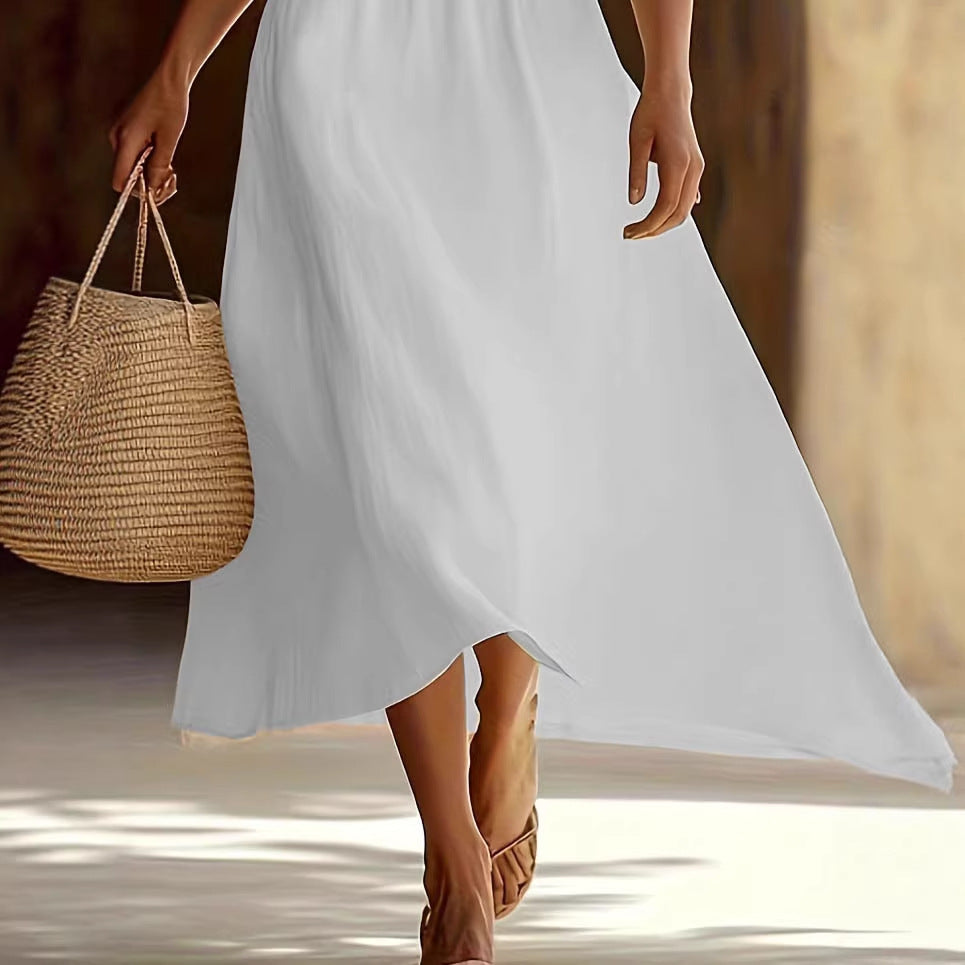Women's New Slim Elegant Long V-Neck  Summer Wear