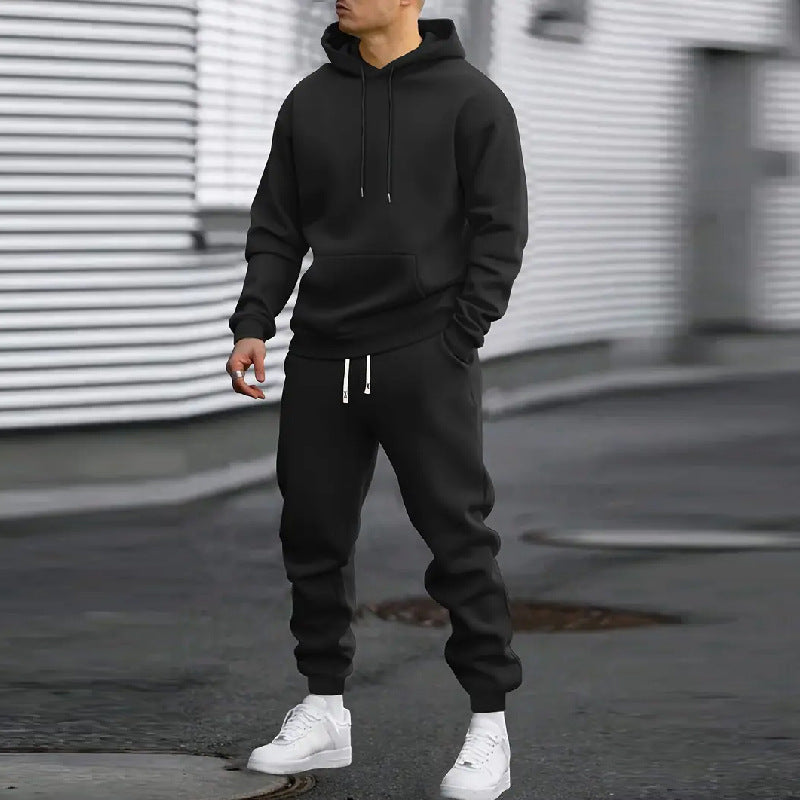 Men’s Solid Colour Hoodie and Jogger Tracksuit