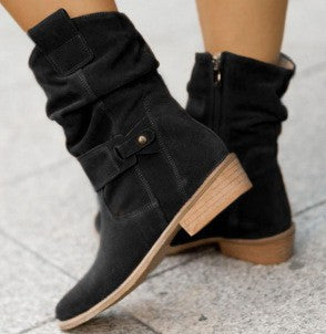 Trendy Women’s Winter Boots – INS Suede Zipper Pointed-Toe Design