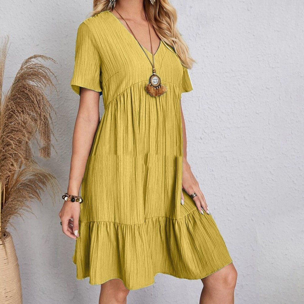 Women’s Casual Summer Dress – Loose Fit Short Sleeve Design
