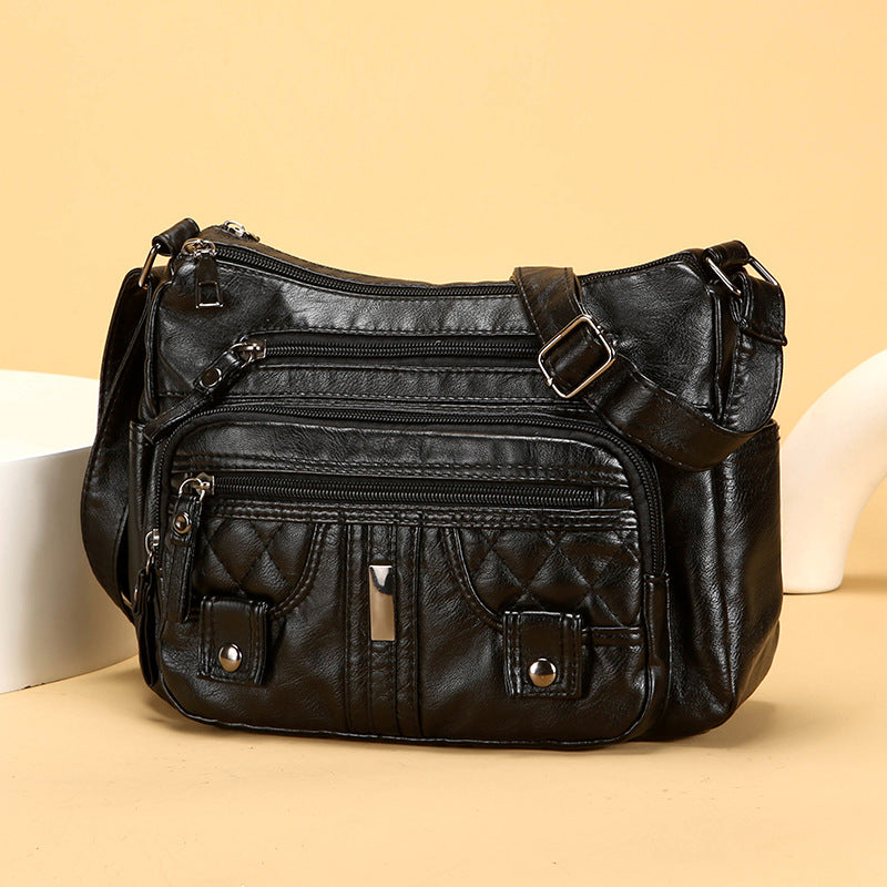 Casual Washed Messenger Bag – Trendy Everyday Shoulder Bag